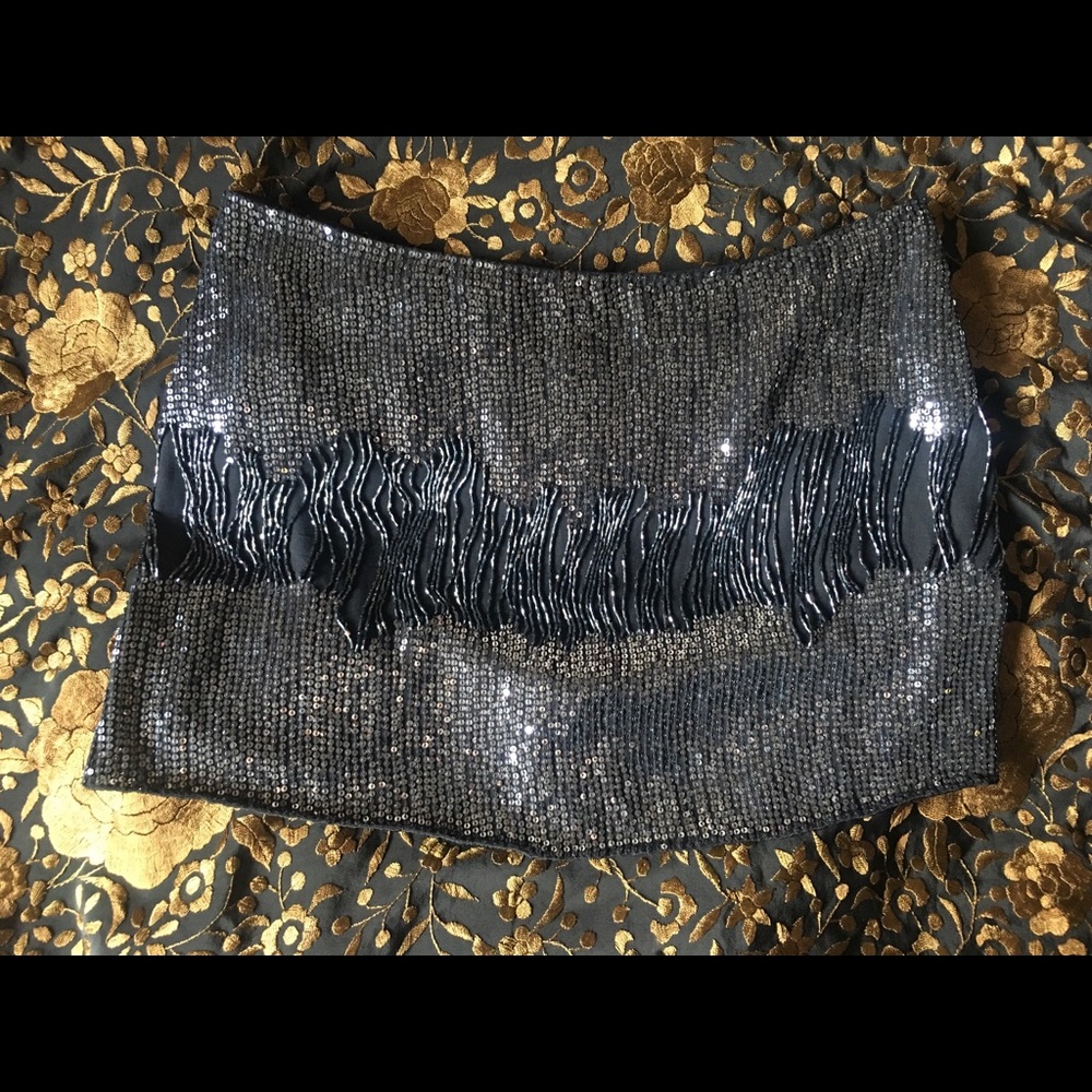 Parker Silk Beaded & Sequined Mini Skirt